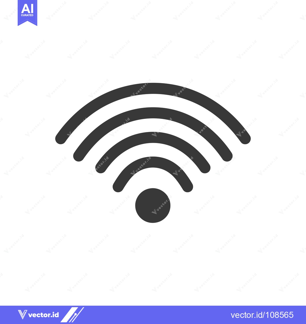 Premium Vector dari Wireless Network Symbol with Three Arcs and a Dot