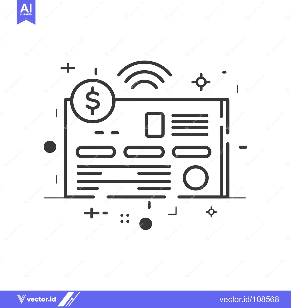 Premium Vector dari Wireless Payment with Dollar Sign on a Web Page