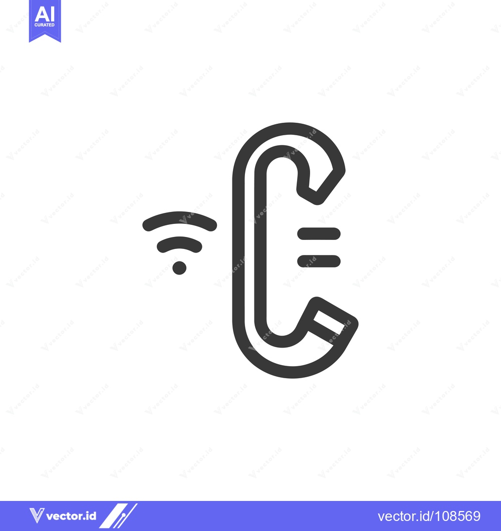 Premium Vector dari Wireless Phone Icon with Incoming Call