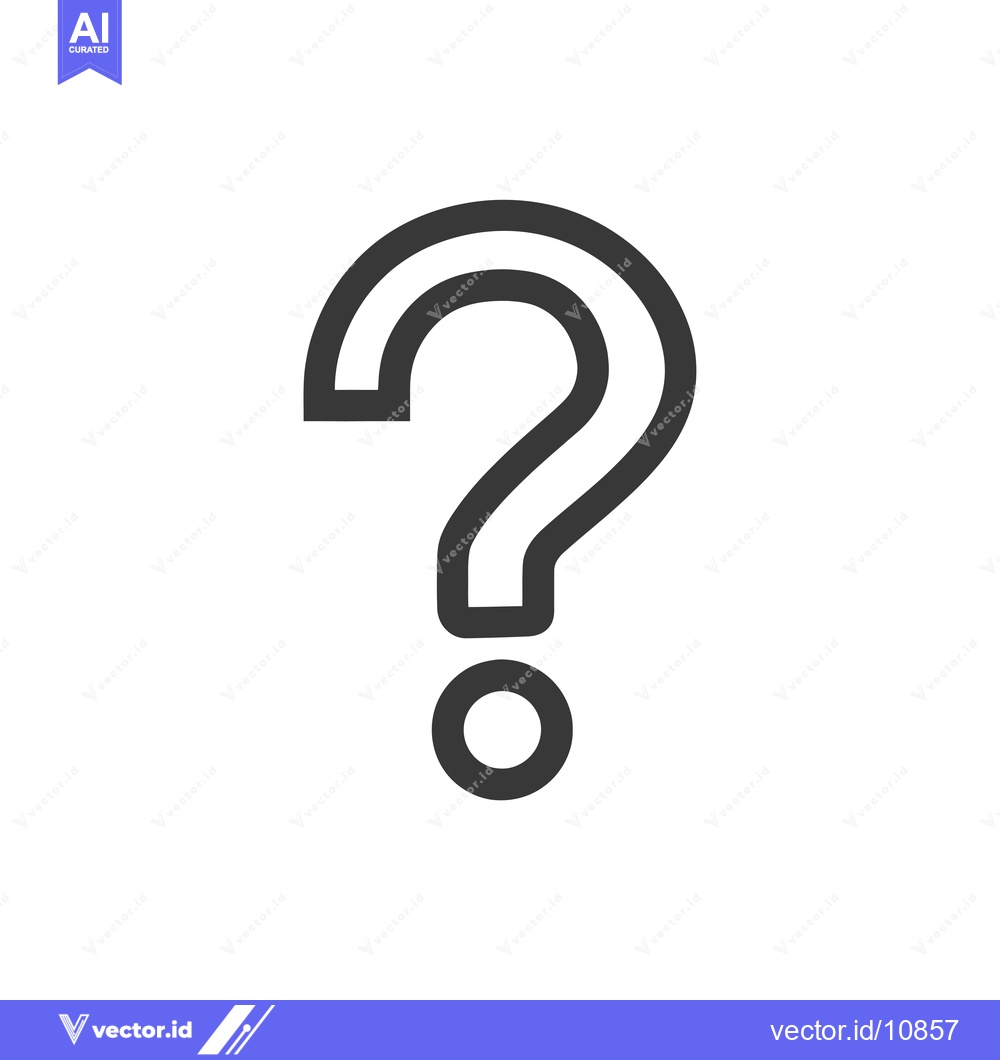 Premium Vector of A Black Outline of a Question Mark with a Dot Below