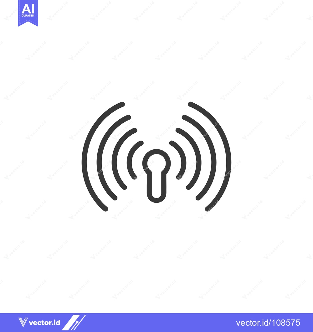 Premium Vector dari Wireless Signal with Keyhole Icon