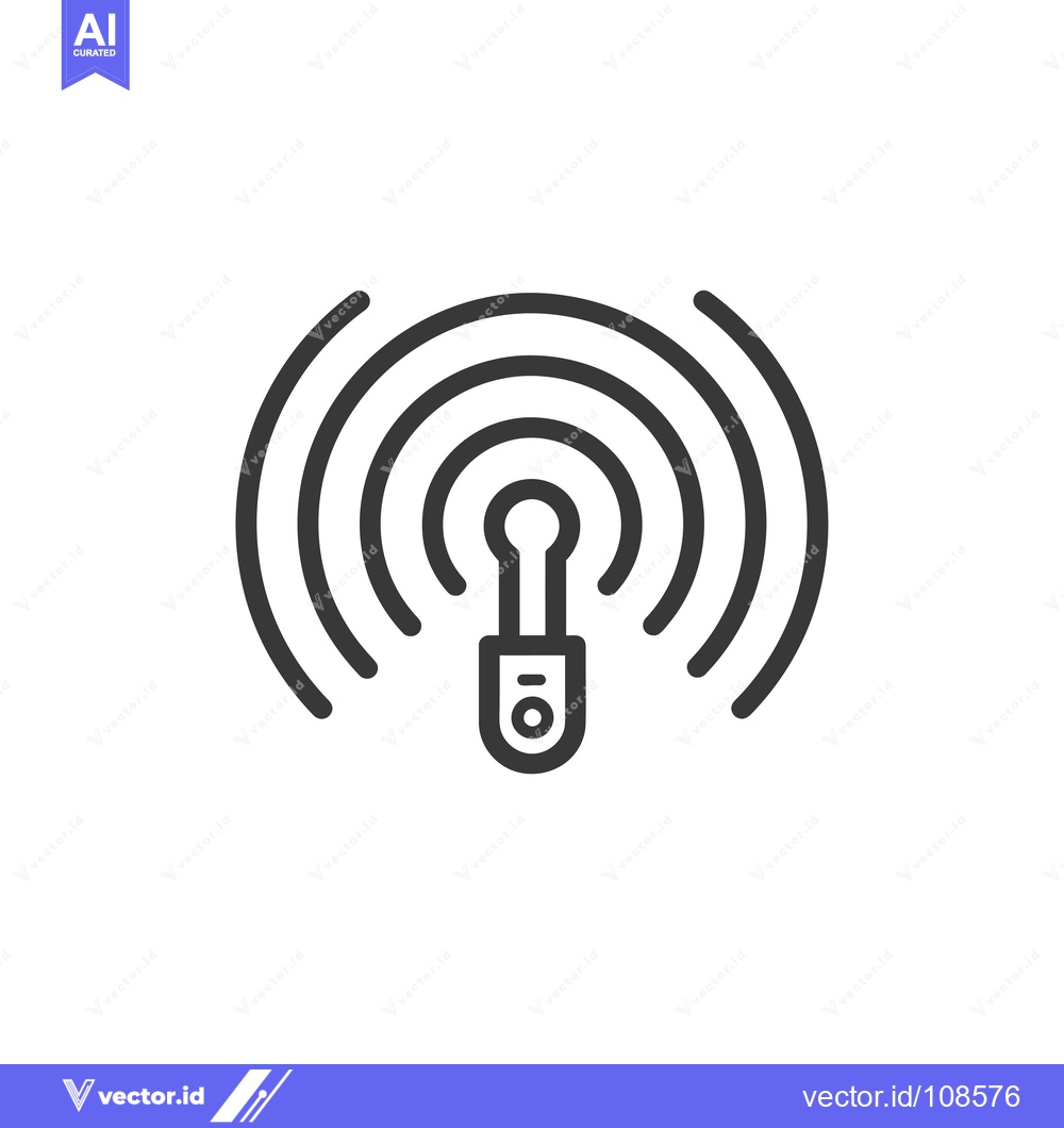 Premium Vector dari Wireless Thermometer with Signal Waves Icon