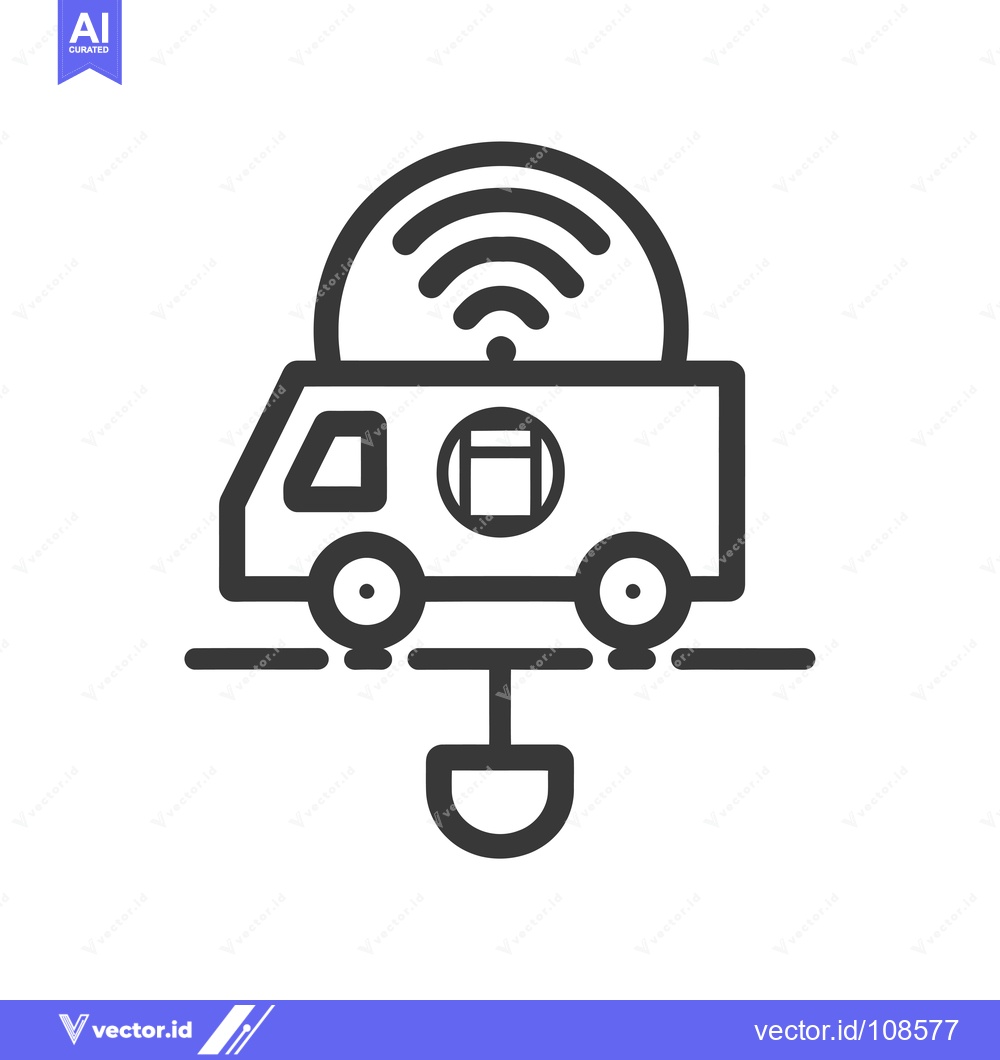 Premium Vector dari Wireless van connected to internet network