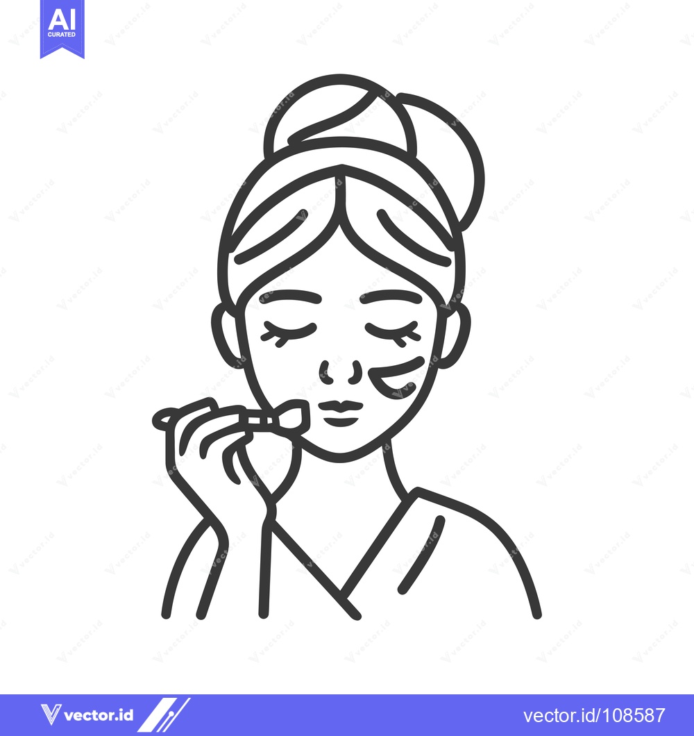 Premium Vector dari Woman Applying Face Mask with a Brush