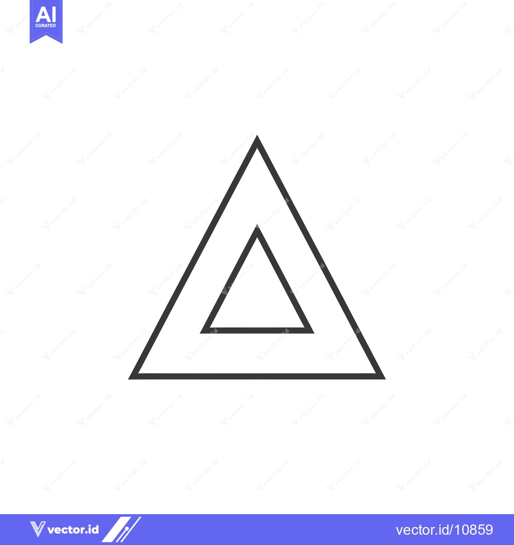 Premium Vector dari A Black Outline of a Triangle Within a Larger Triangle