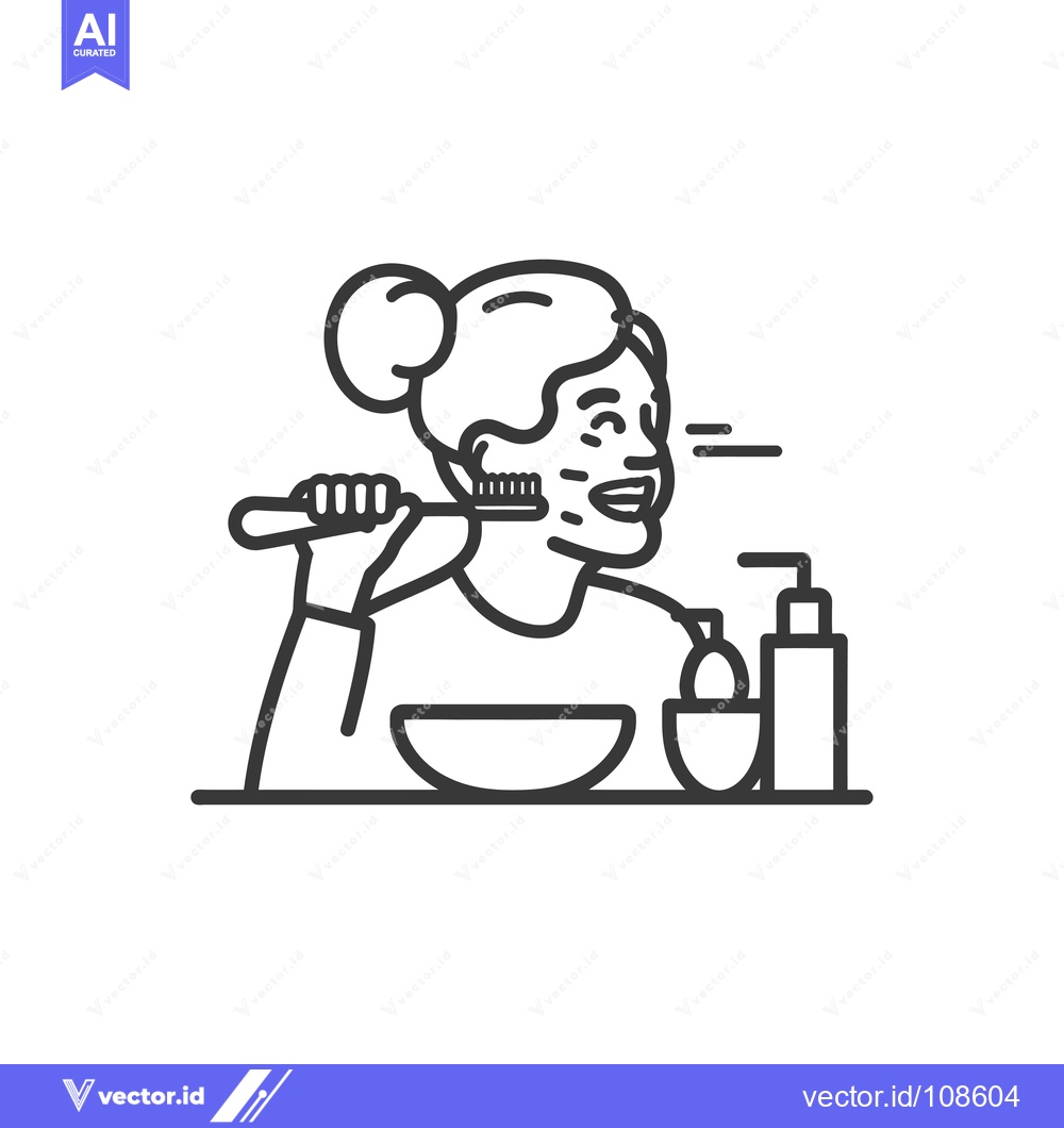 Premium Vector dari Woman Brushing Teeth with Toothbrush and Paste
