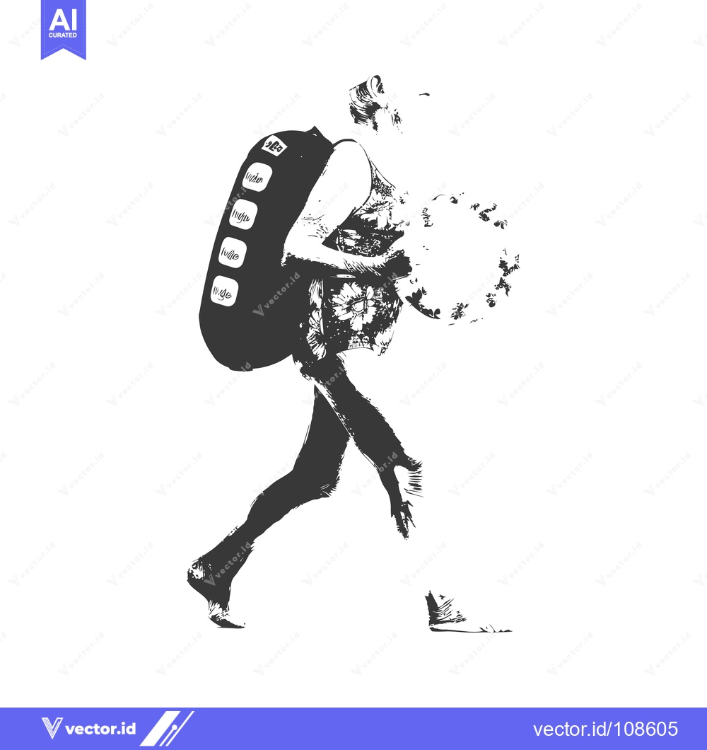 Premium Vector of Woman Carrying a Remote Control with Buttons Labeled "Music, Listen, R