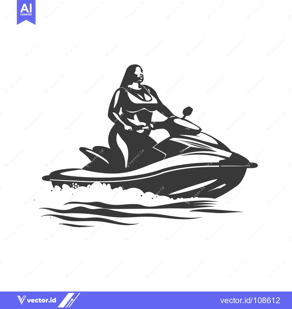Premium Vector dari Woman driving a jet ski on a wave
