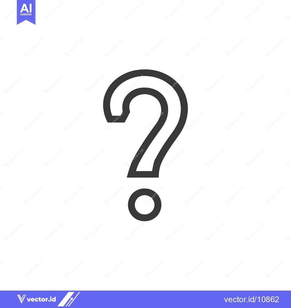Premium Vector dari A Black Question Mark with a Dot Below It