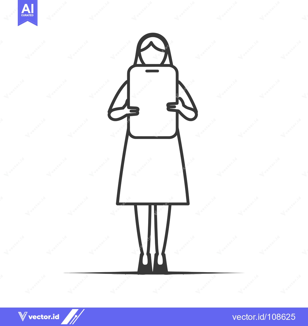 Premium Vector dari Woman Holding a Blank Smartphone in Front of Her