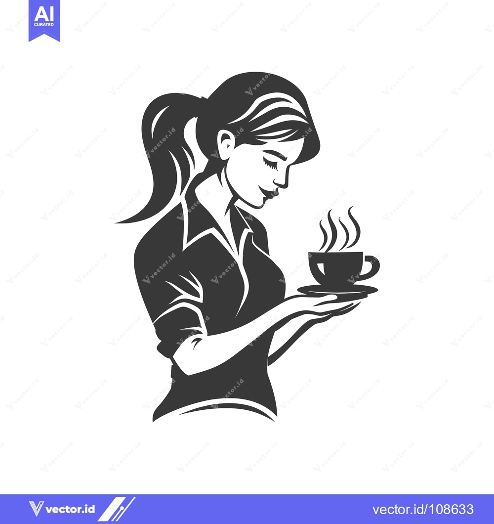 Premium Vector of Woman Holding a Cup of Hot Coffee or Tea