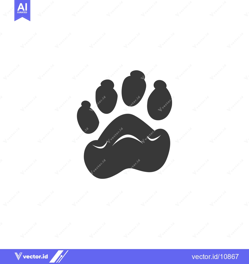Premium Vector of A Black Silhouette of an Animal Paw Print