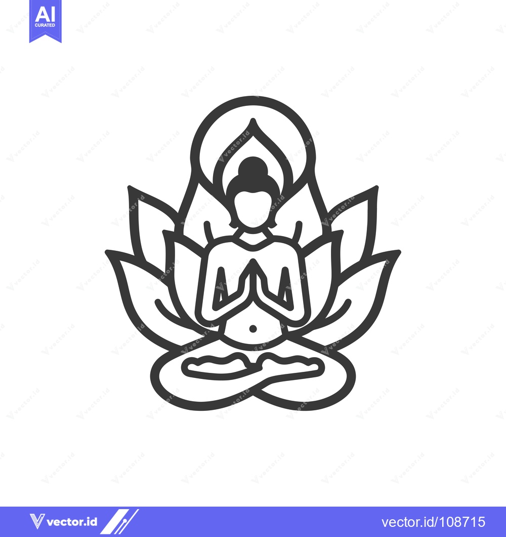 Premium Vector dari Woman in Lotus Position with Hands in Prayer Pose