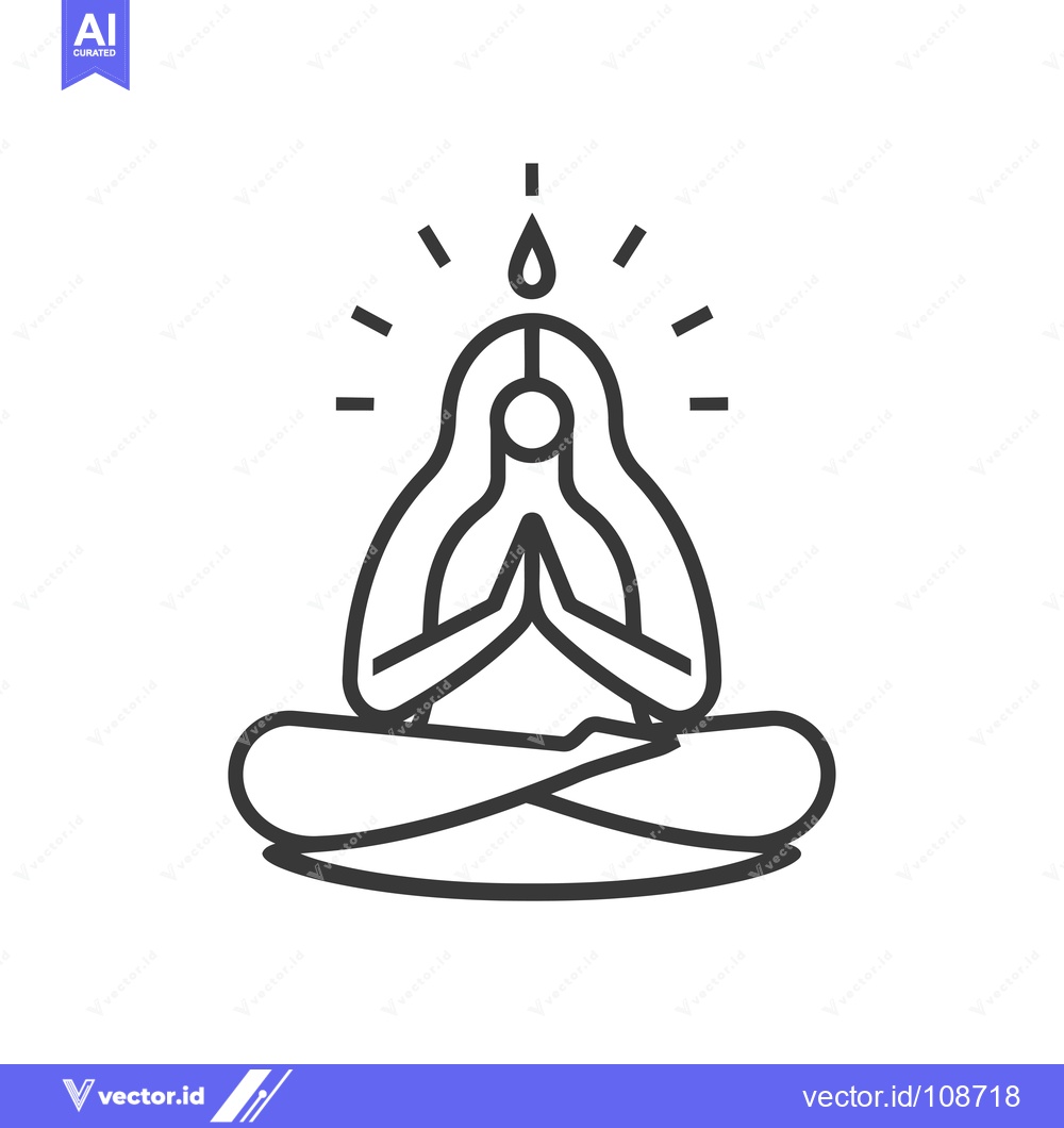 Premium Vector dari Woman in Meditation with a Drop of Water Above Her Head