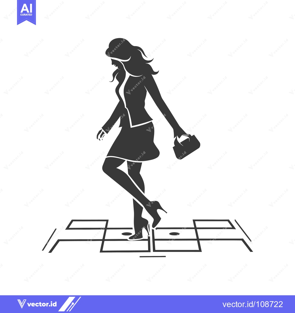 Premium Vector of Woman in Suit Walking on a Path Made of Money