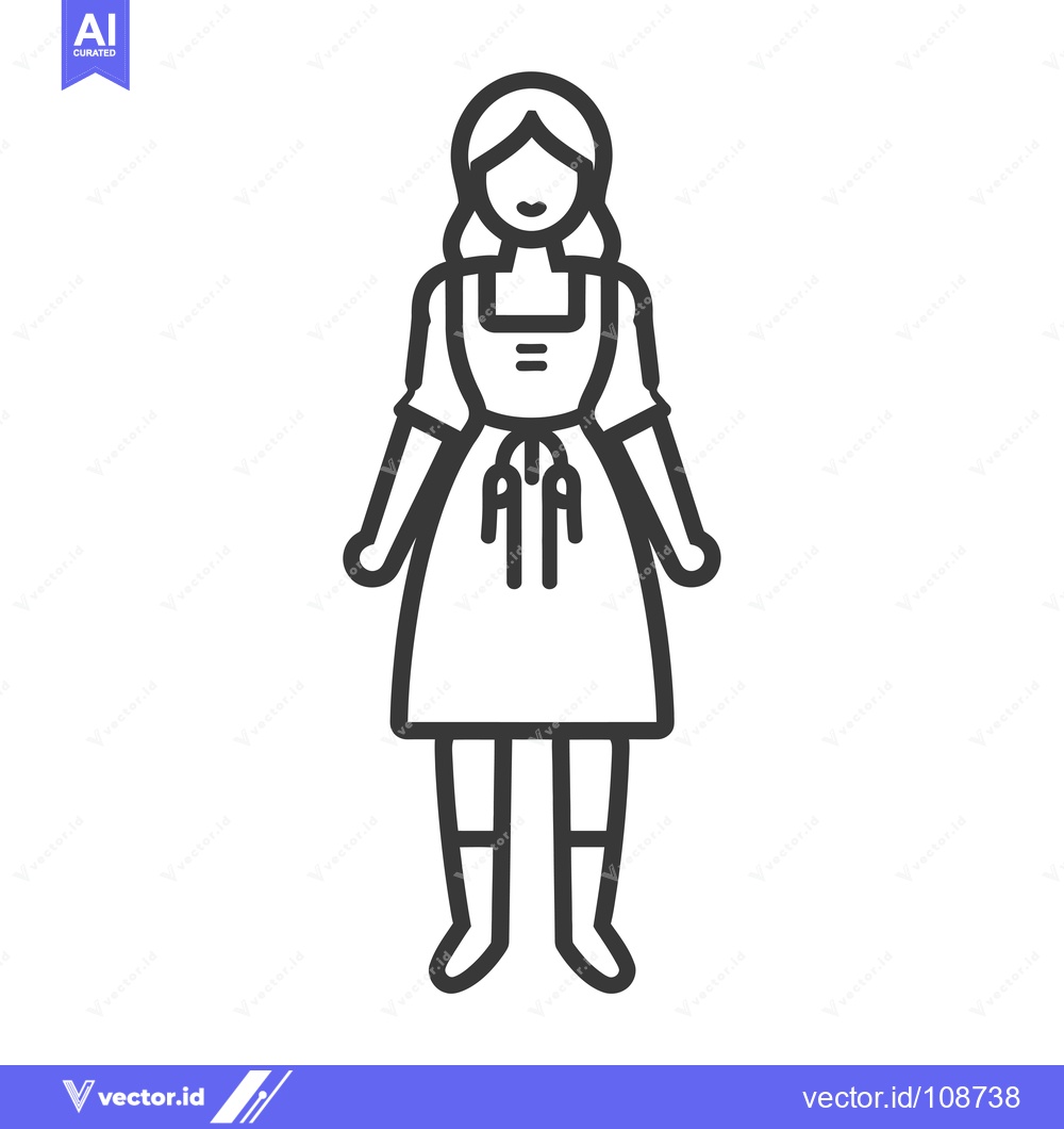 Premium Vector of Woman in Traditional Bavarian Dirndl Dress