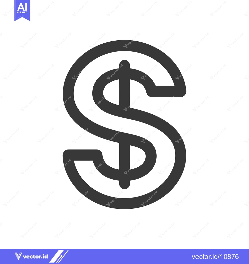Premium Vector dari A bold outlined black dollar sign symbol