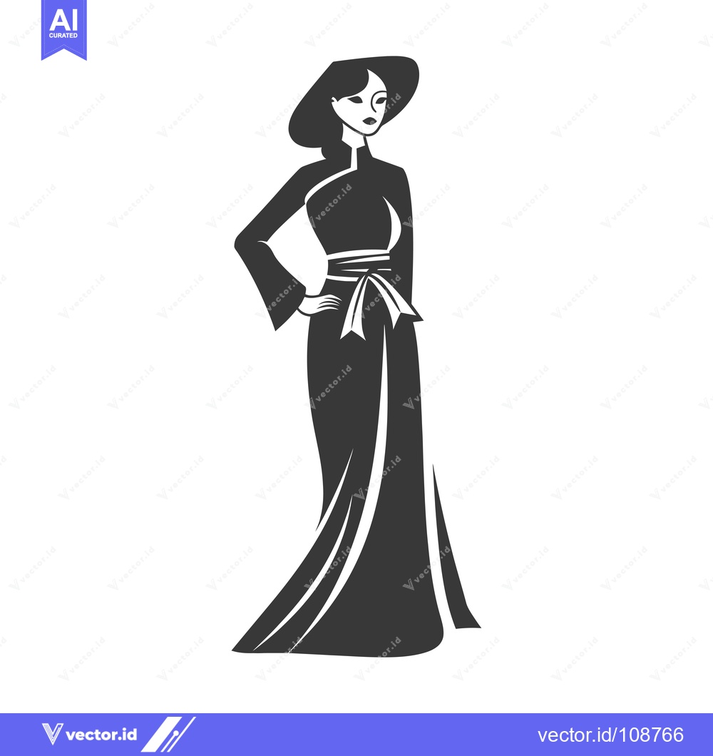 Premium Vector dari Woman in Traditional Vietnamese Ao Dai Dress