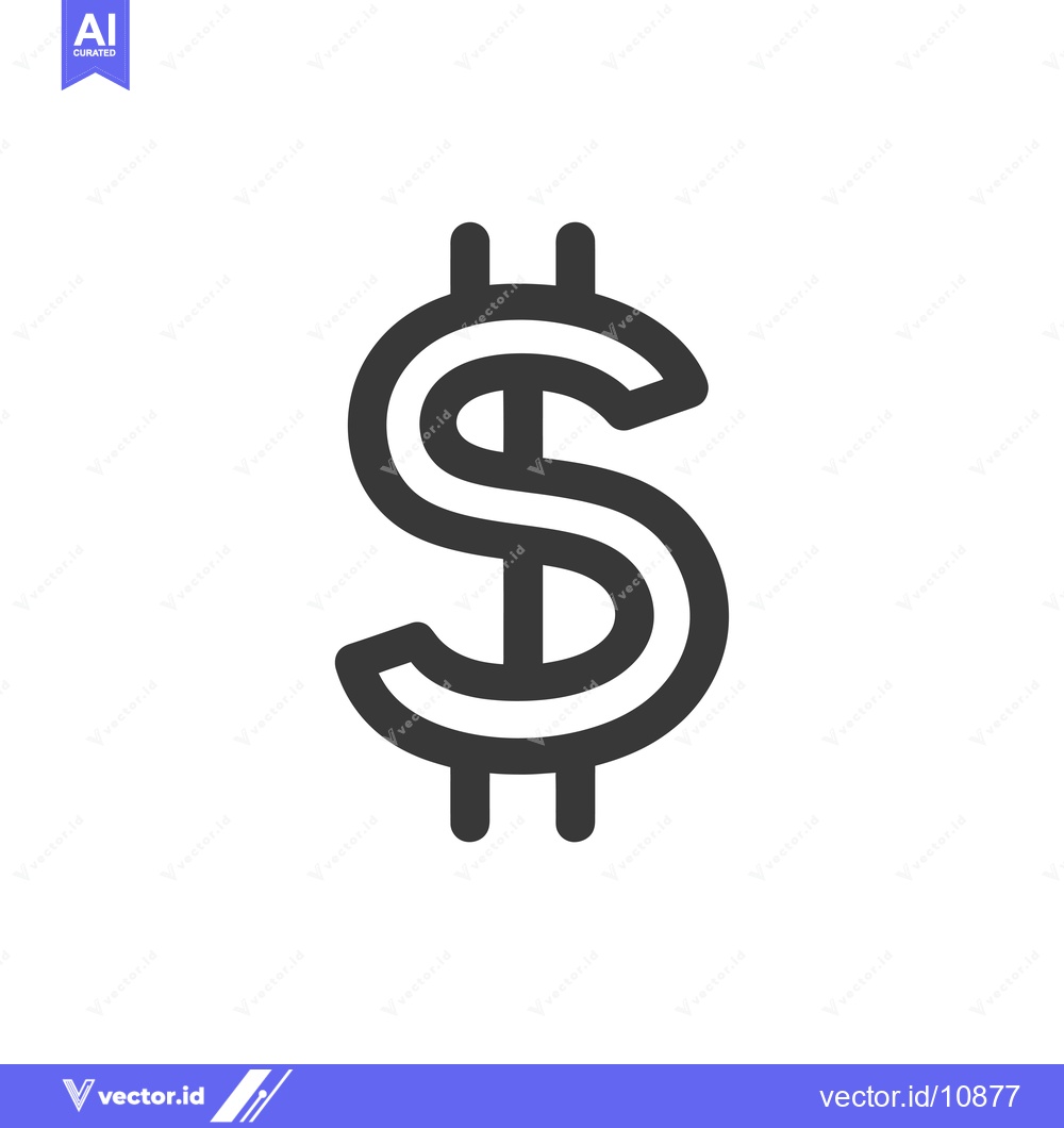 Premium Vector of A Bold Outline of the Dollar Sign Symbol
