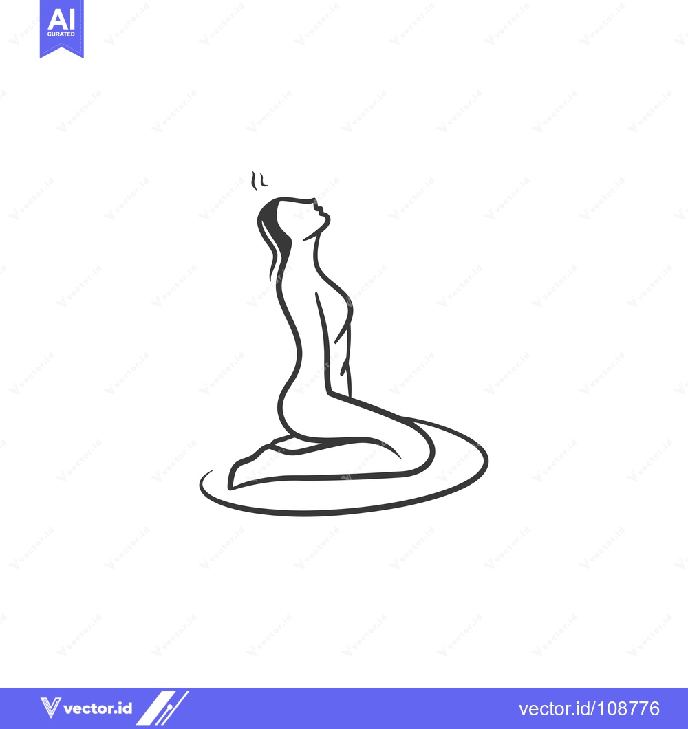 Premium Vector dari Woman Kneeling with Head Tilted Back in a Yoga Pose