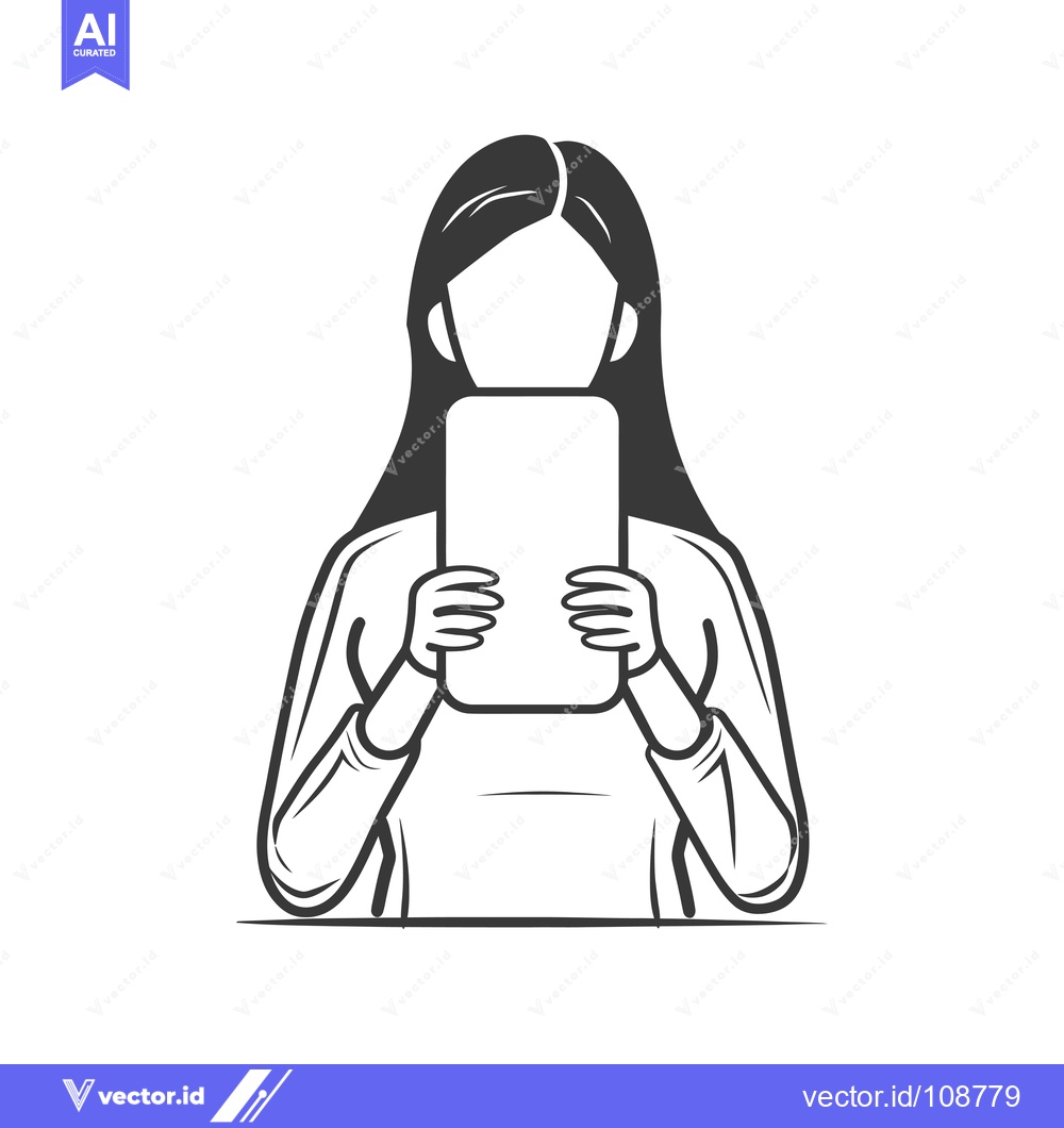 Premium Vector dari Woman Obscured by Smartphone