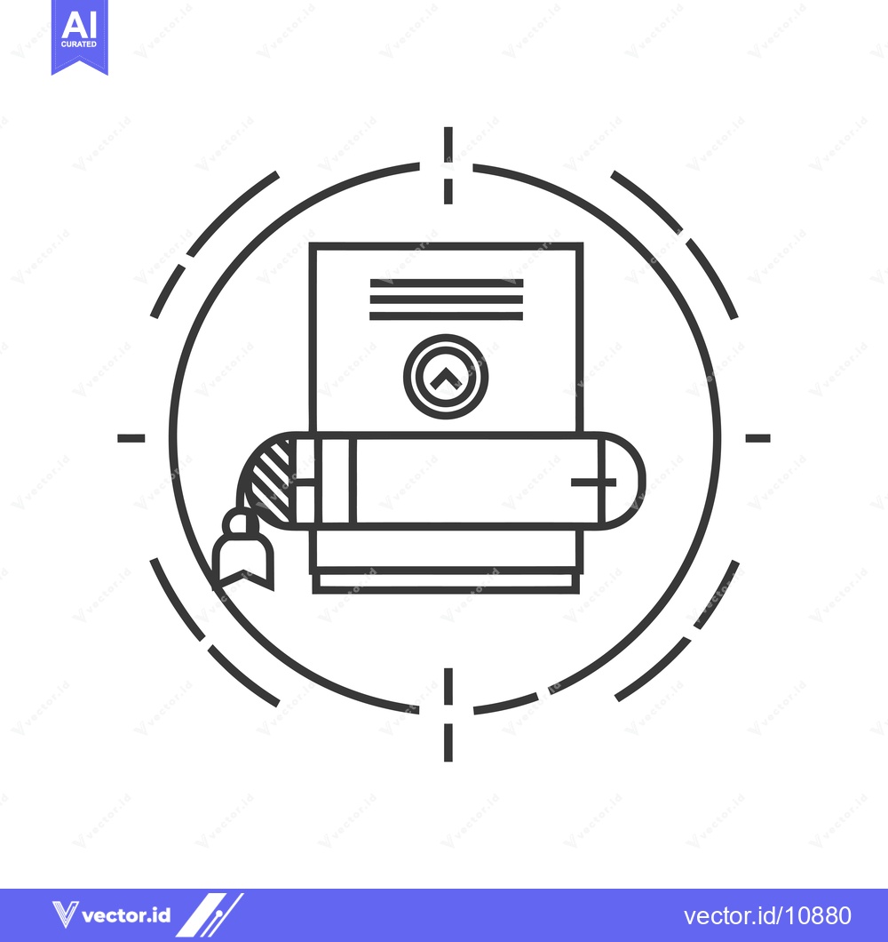 Premium Vector dari A Book with a Bookmark and a Circle Around It
