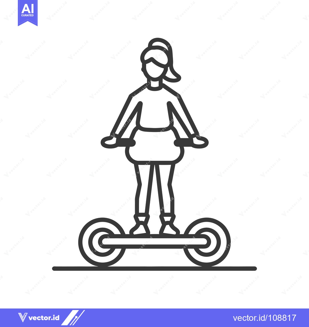 Premium Vector dari Woman Riding a Hoverboard with a Ponytail
