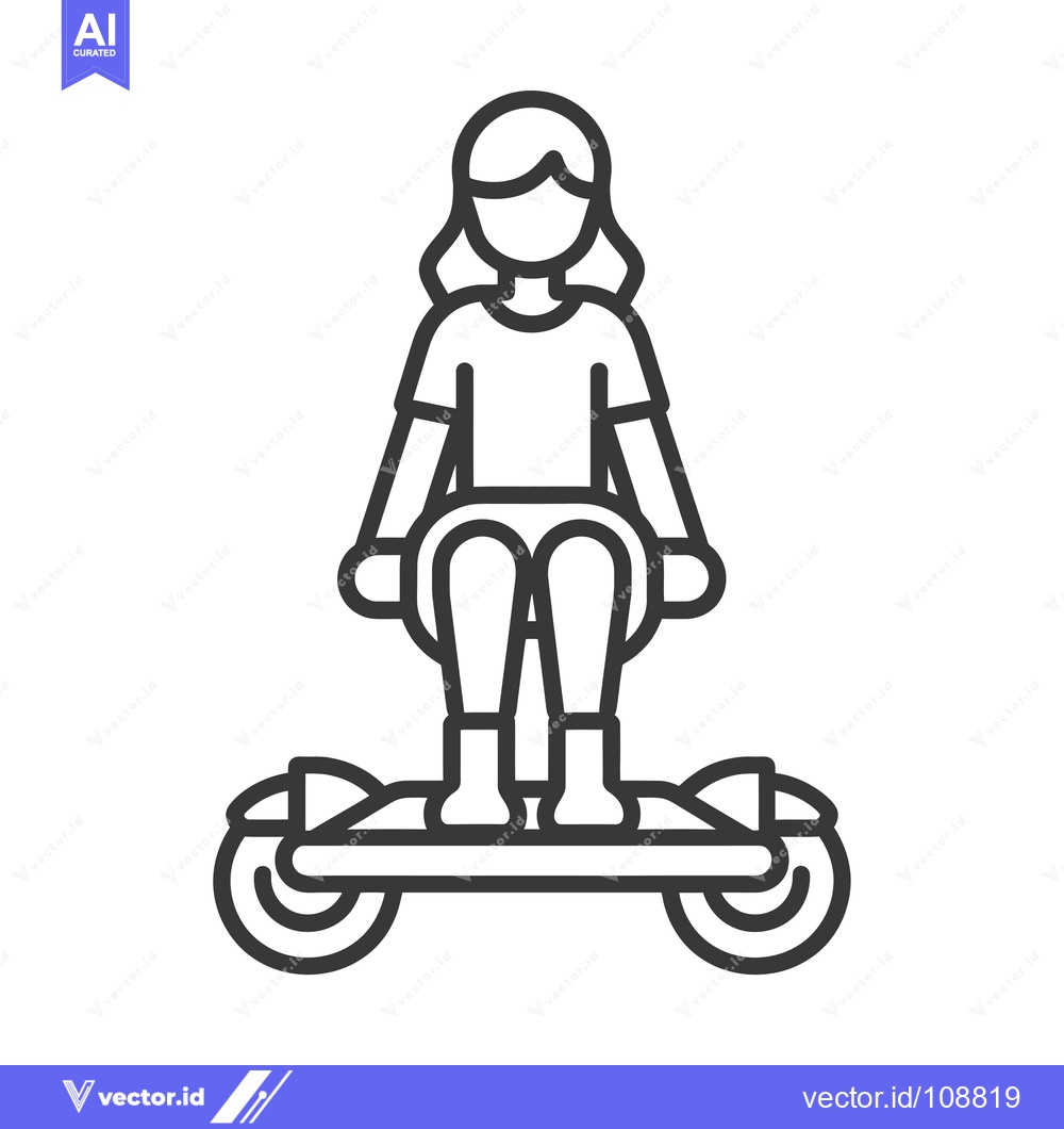 Premium Vector dari Woman Riding a Hoverboard with Two Wheels