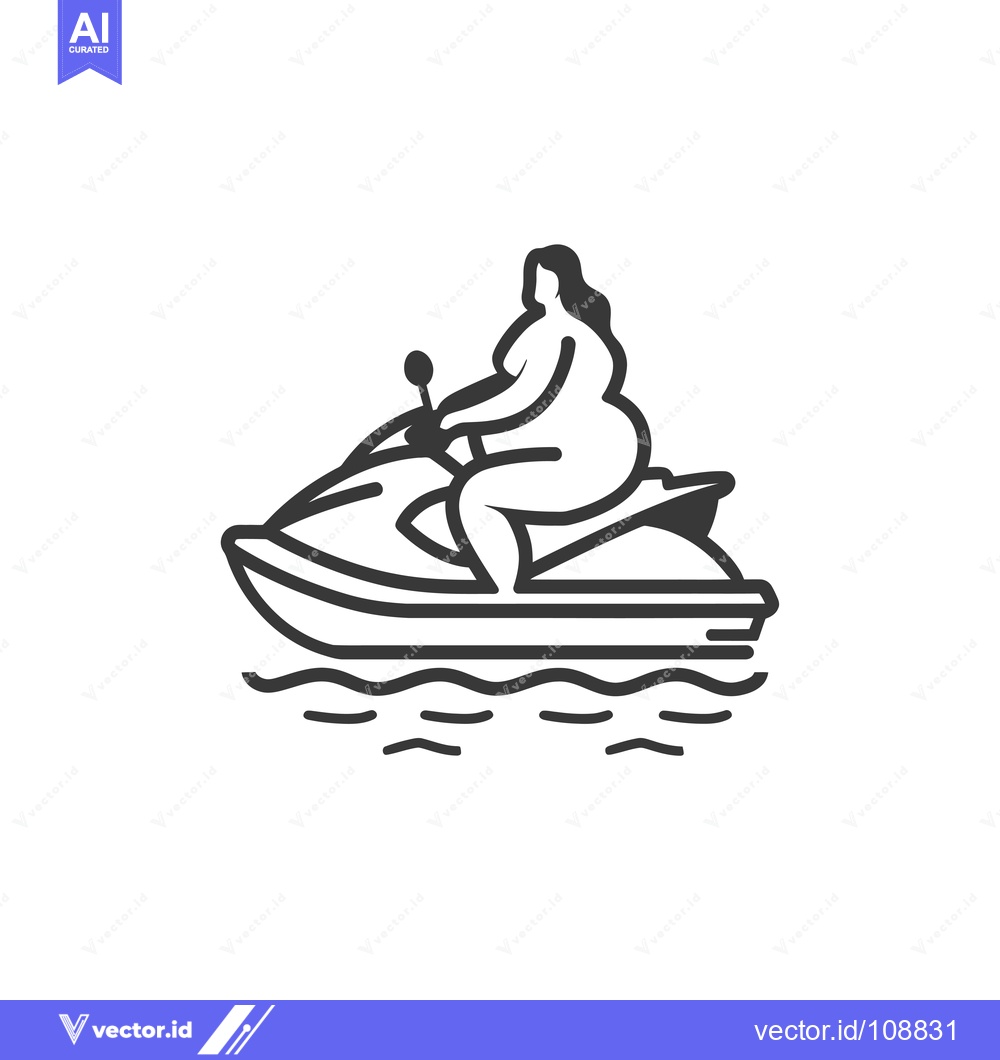 Premium Vector dari Woman Riding a Jet Ski on Water