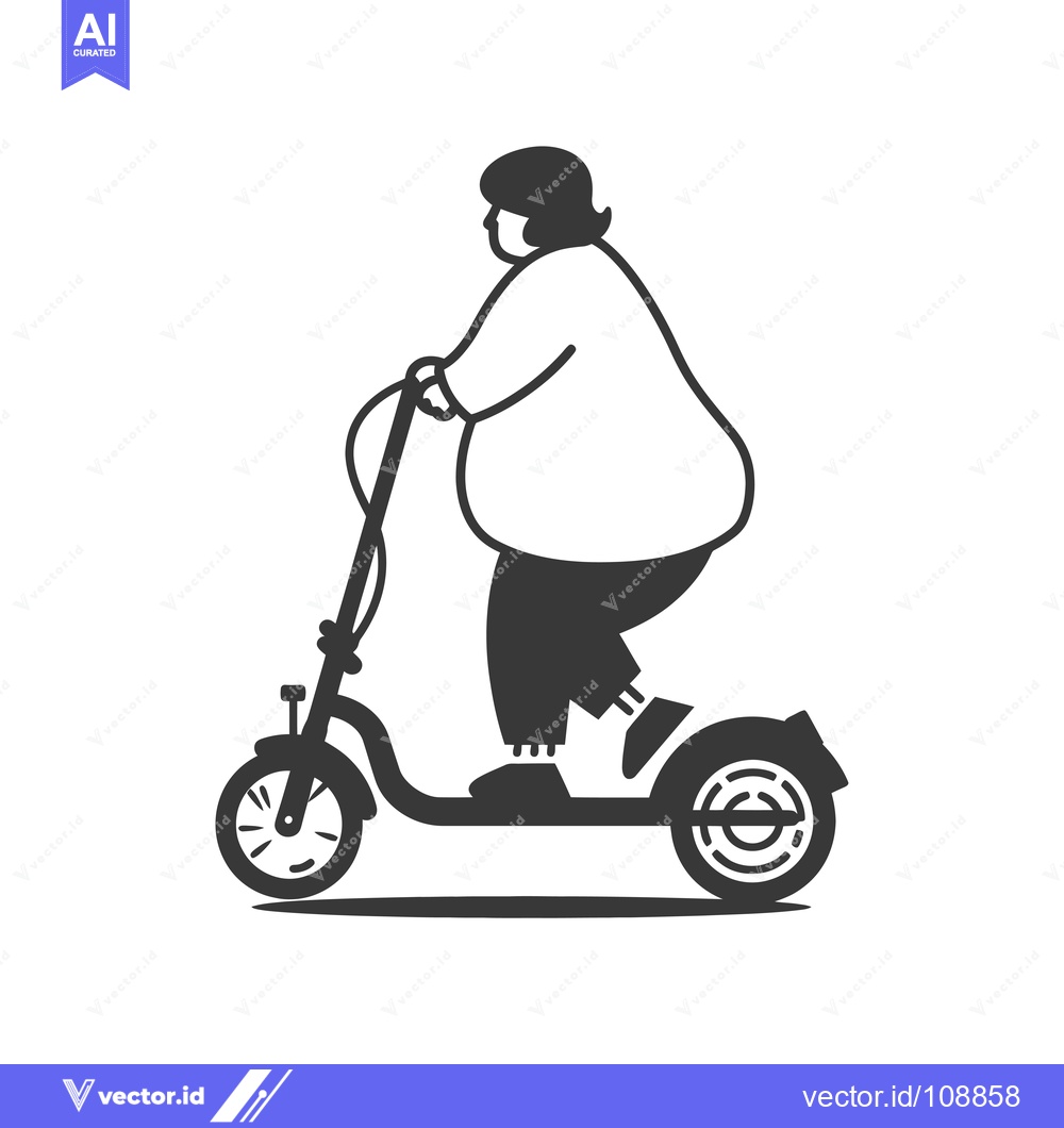 Premium Vector of Woman riding an electric scooter