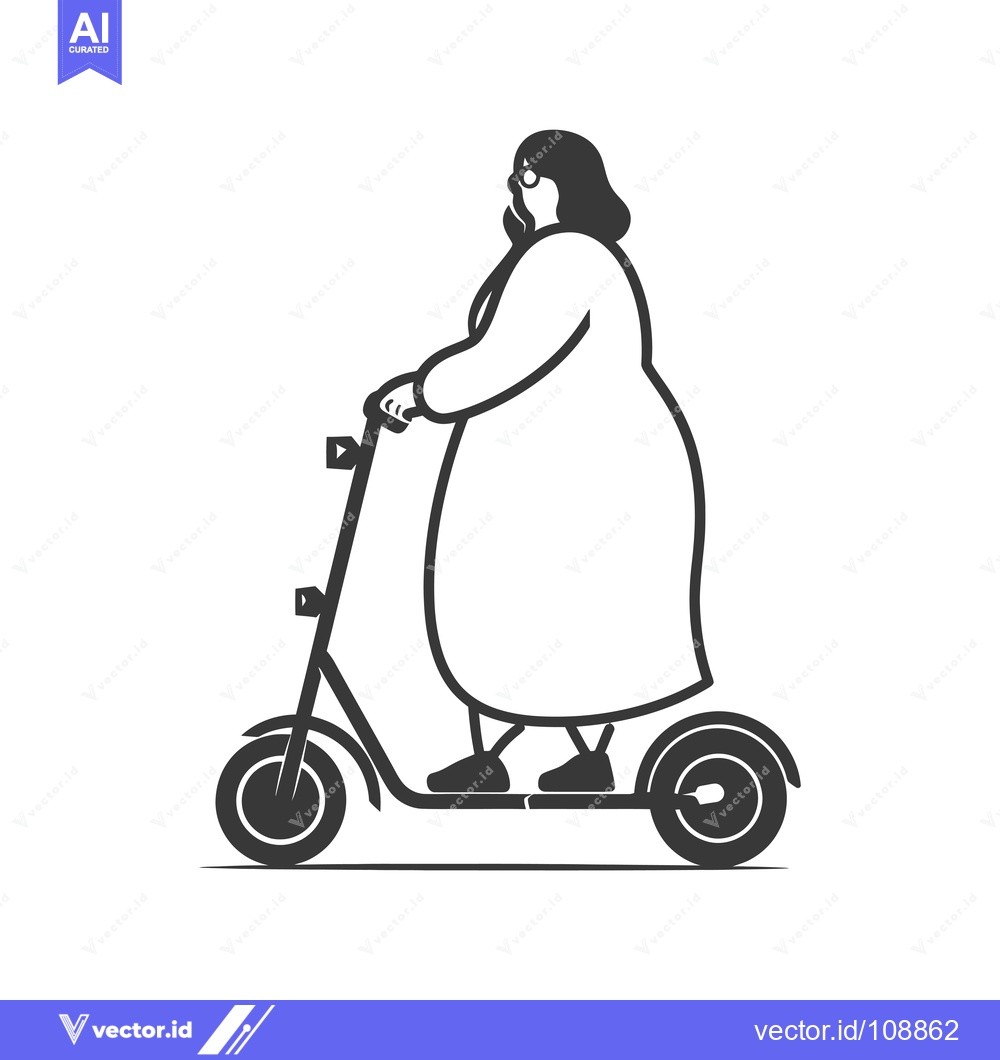Premium Vector dari Woman riding an electric scooter