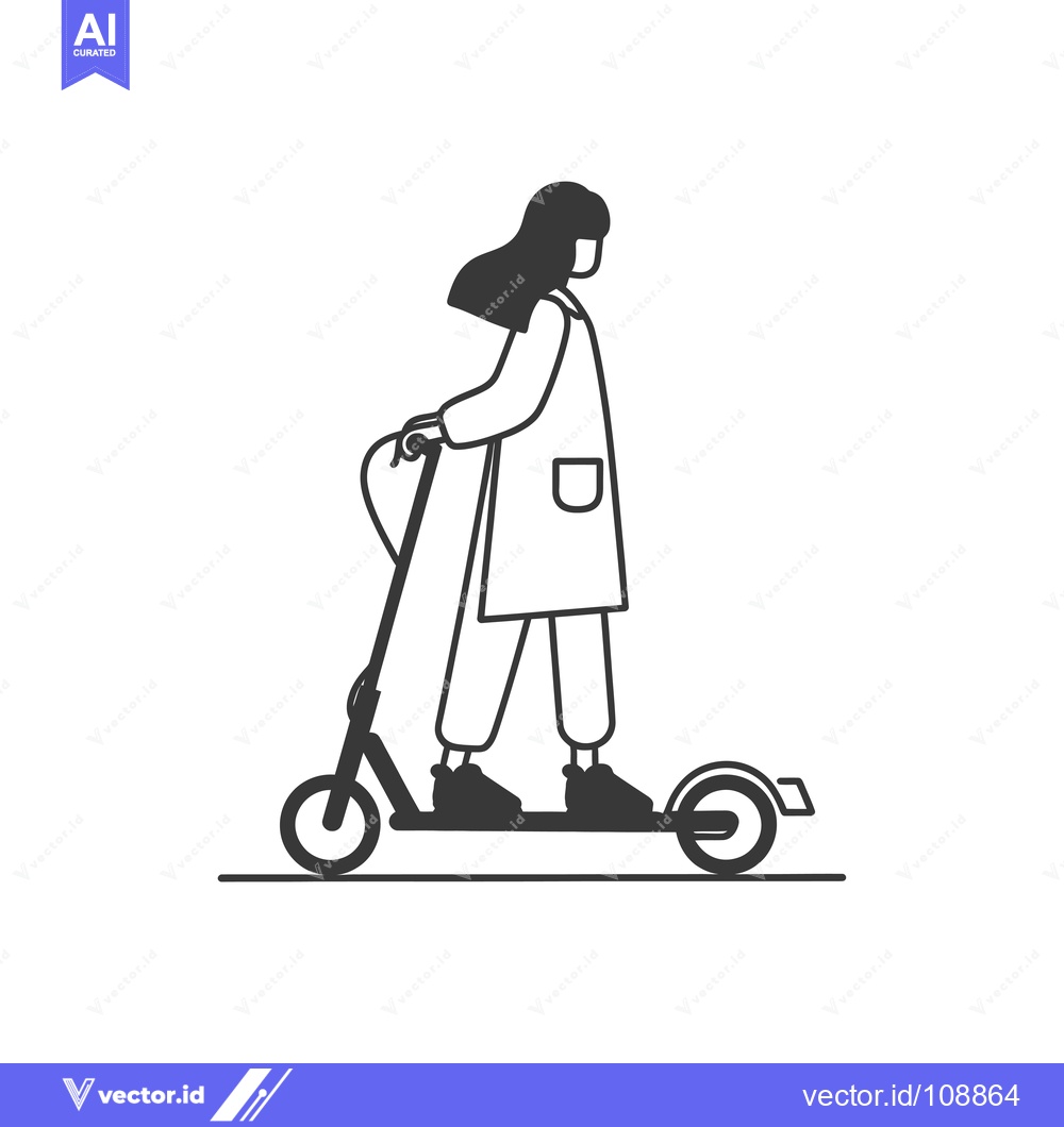 Premium Vector dari Woman Riding an Electric Scooter