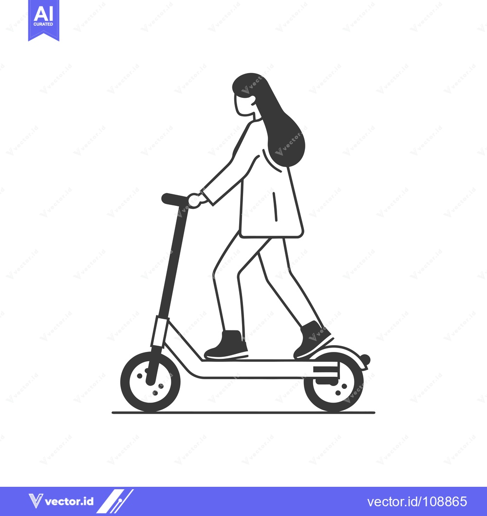 Premium Vector dari Woman Riding an Electric Scooter