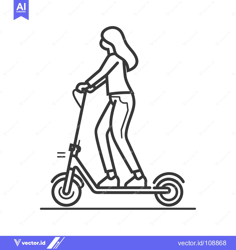Premium Vector dari Woman Riding an Electric Scooter