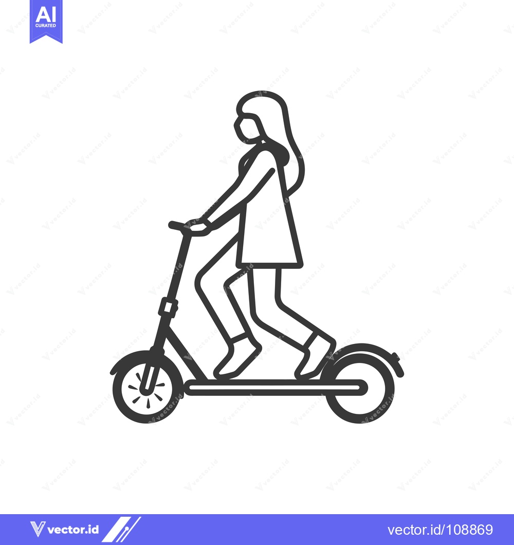 Premium Vector dari Woman riding an electric scooter