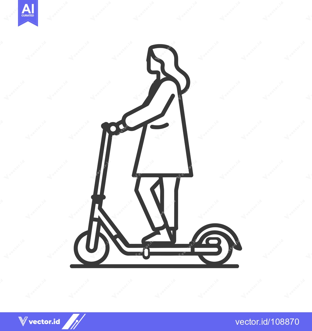 Premium Vector dari Woman Riding an Electric Scooter