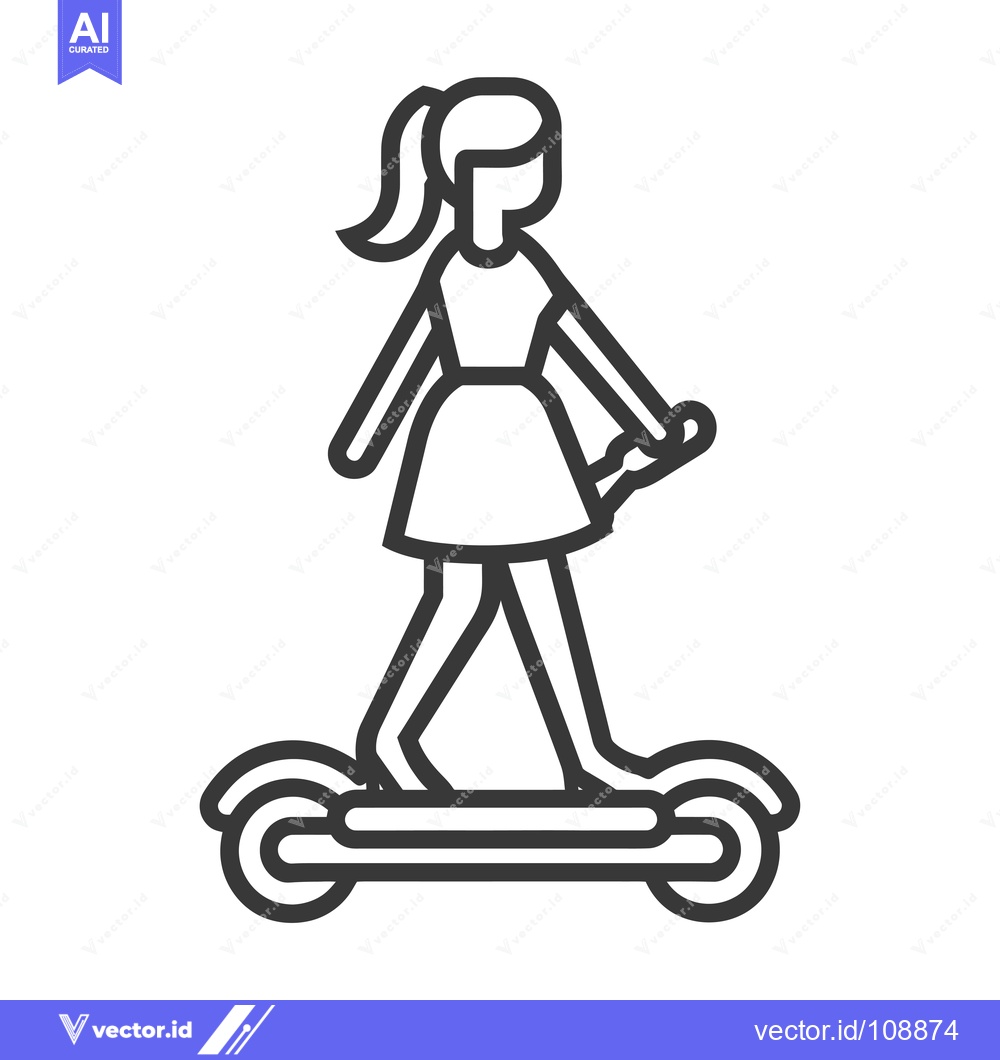 Premium Vector of Woman Riding an Electric Scooter