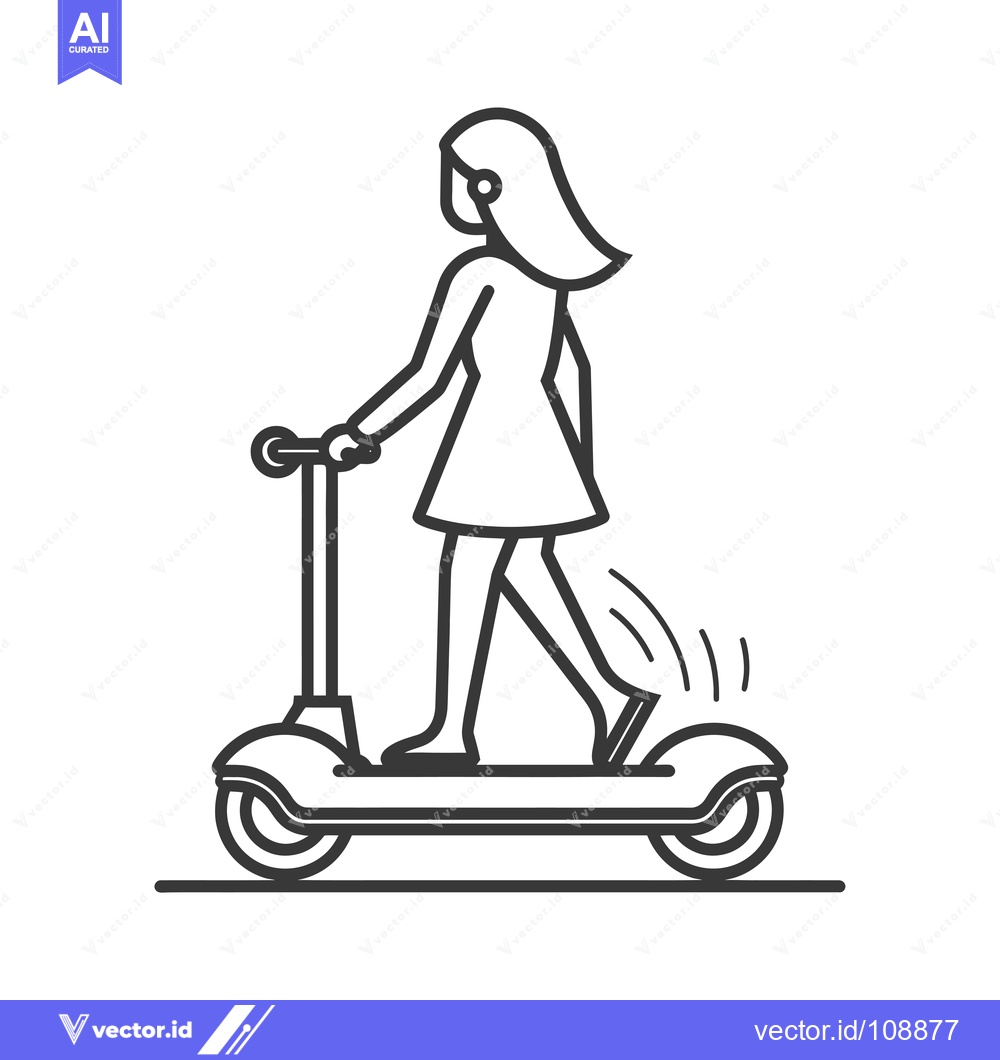 Premium Vector dari Woman Riding an Electric Scooter