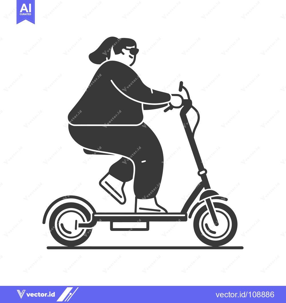 Premium Vector dari Woman riding an electric scooter with sunglasses on