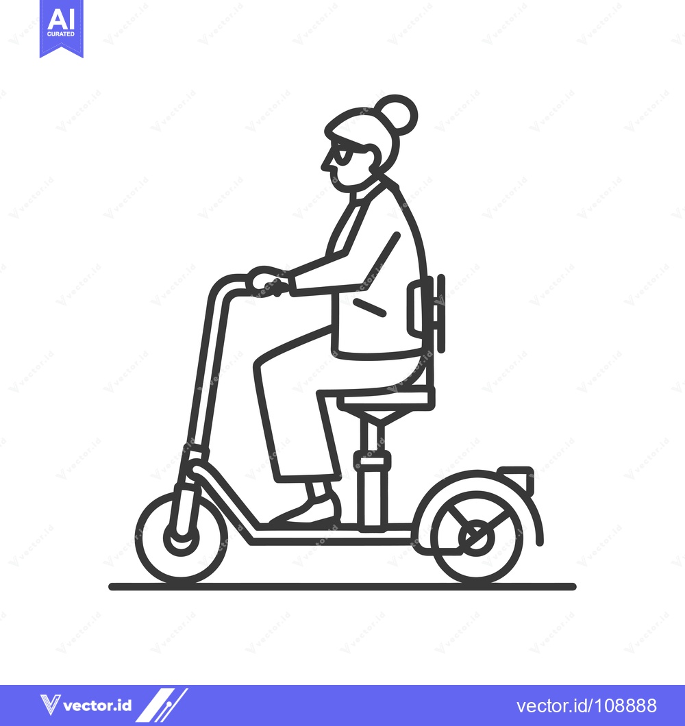 Premium Vector dari Woman riding a scooter with a seat