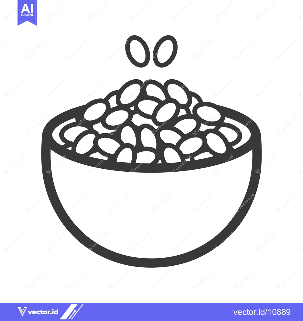 Premium Vector dari A bowl full of beans with steam coming off the top