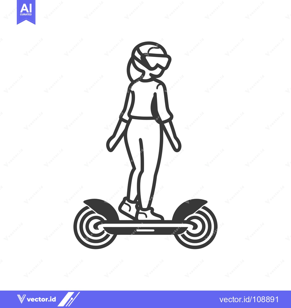Premium Vector dari Woman Riding a Self-Balancing Electric Scooter
