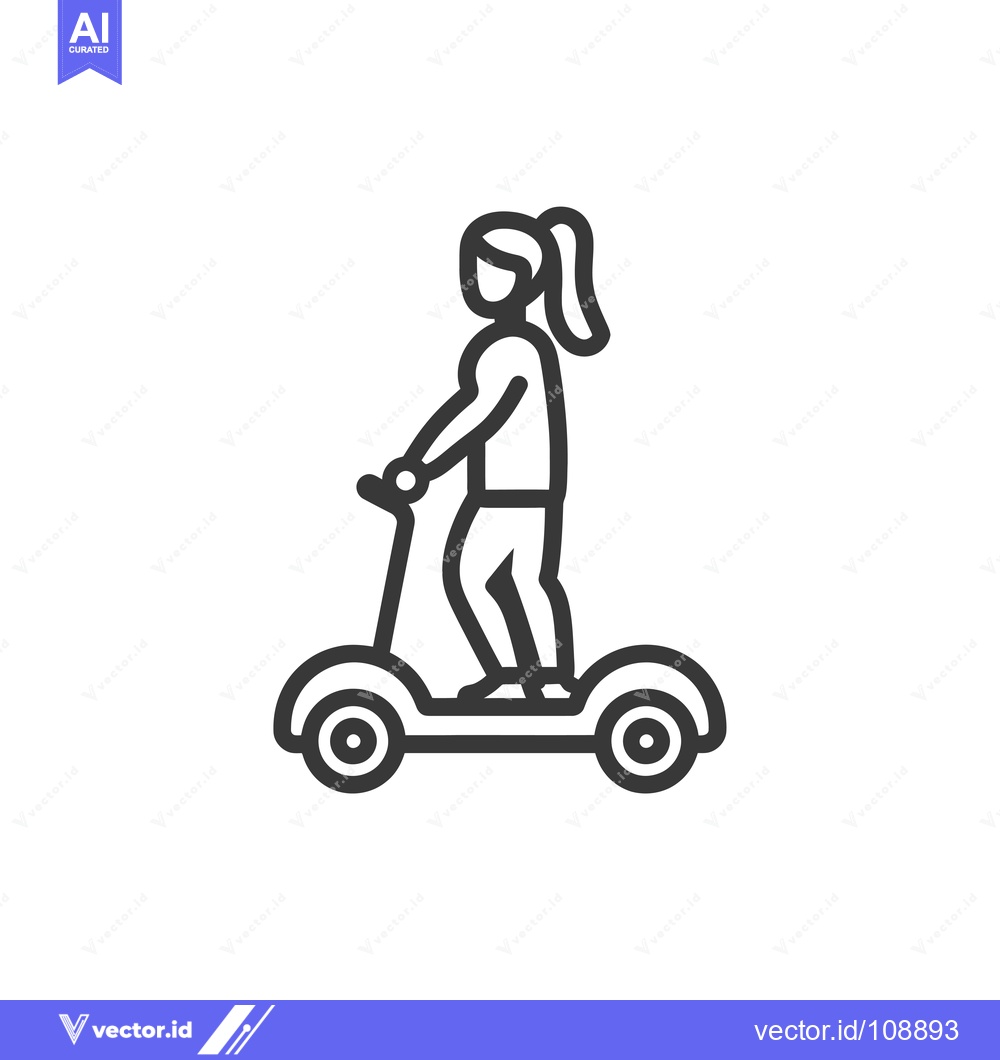 Premium Vector of Woman Riding a Self-Balancing Electric Scooter