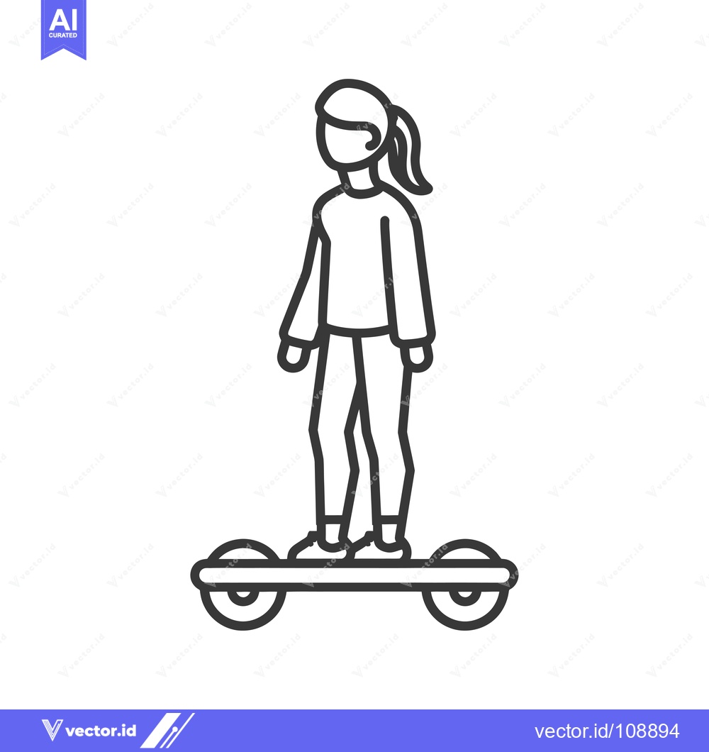 Premium Vector of Woman Riding a Self-Balancing Electric Scooter