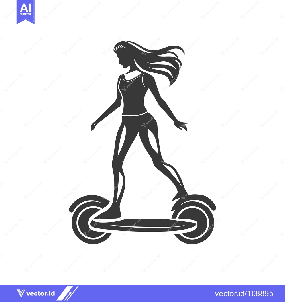Premium Vector of Woman riding a self-balancing scooter