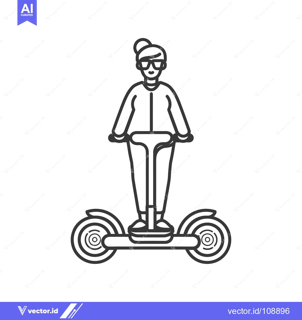Premium Vector dari Woman Riding a Self-Balancing Scooter