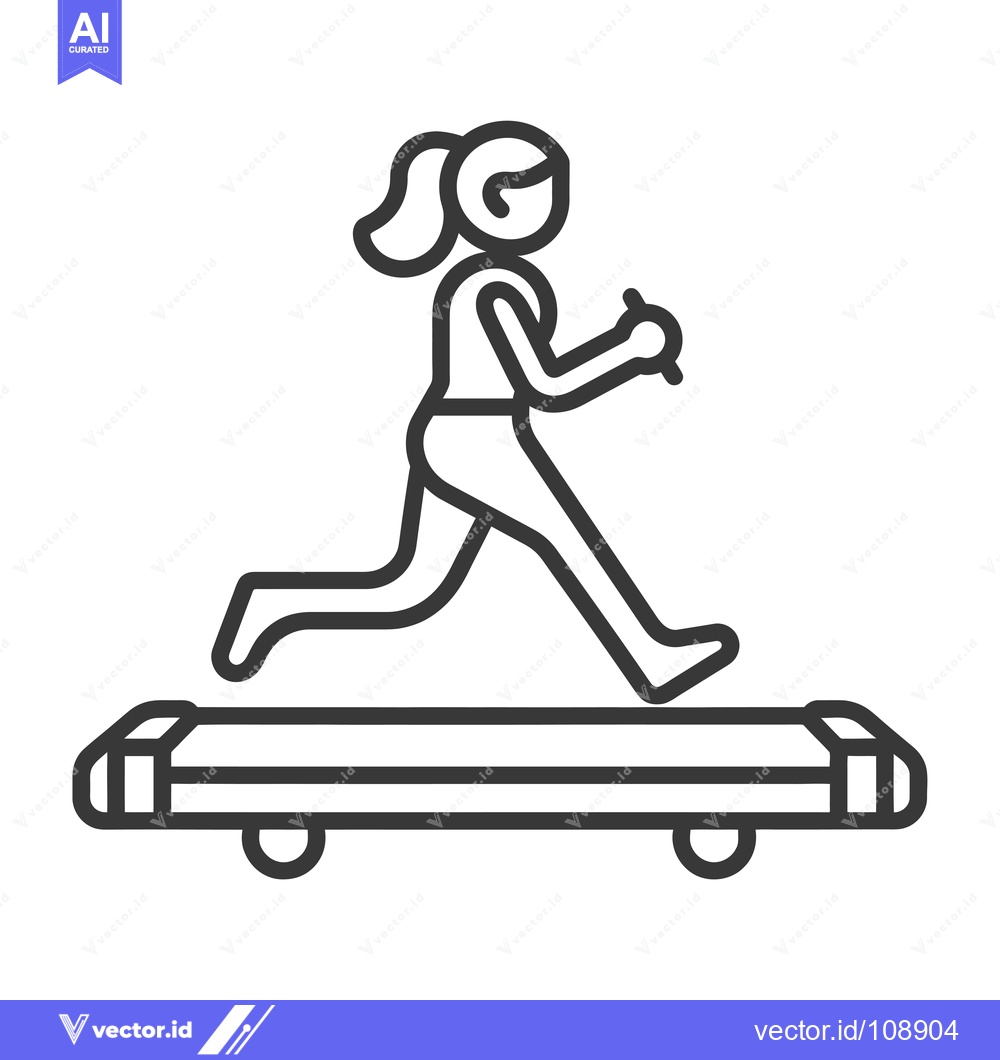 Premium Vector dari Woman Running on a Treadmill