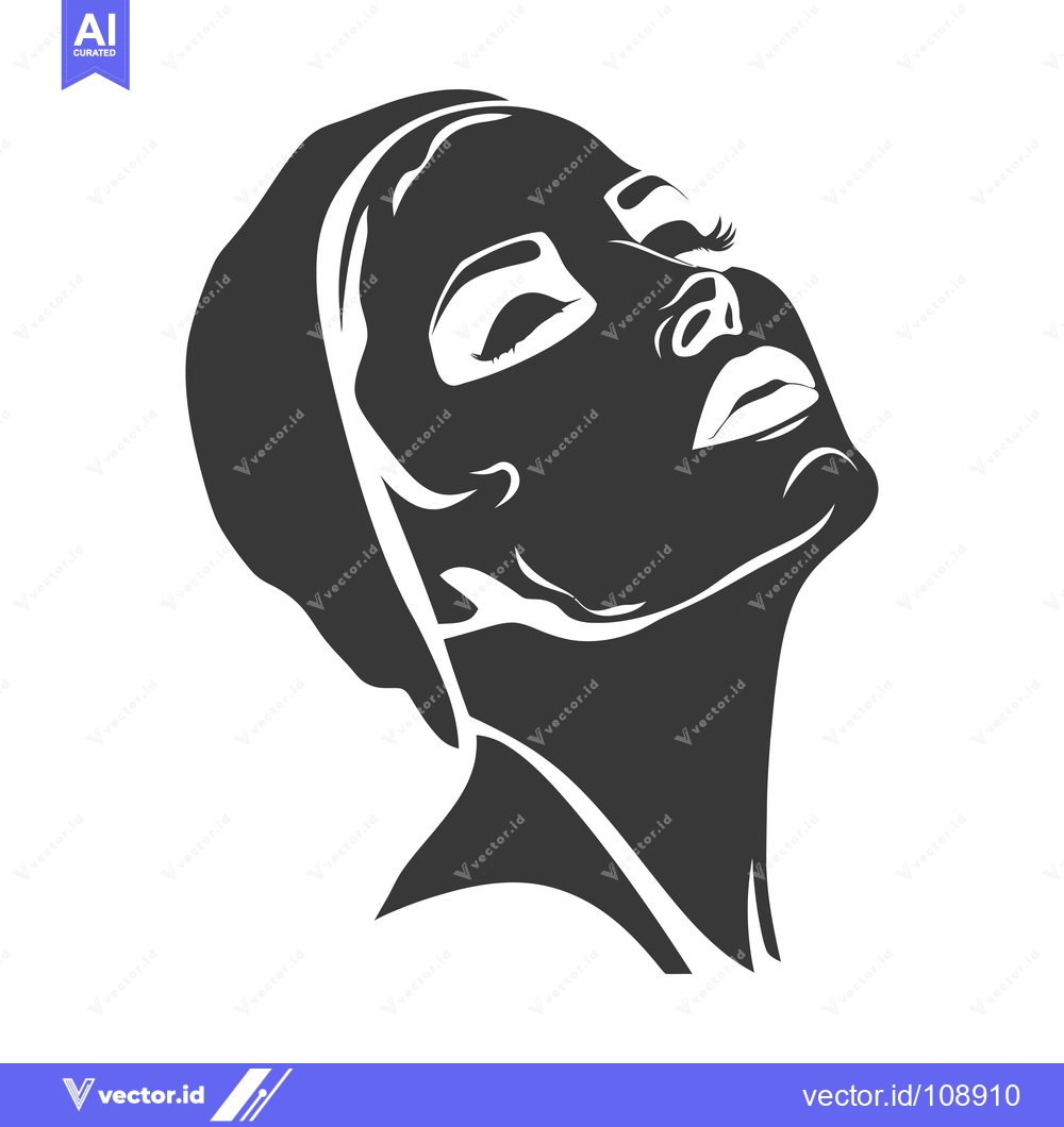 Premium Vector dari Woman's Face with Closed Eyes and Mask
