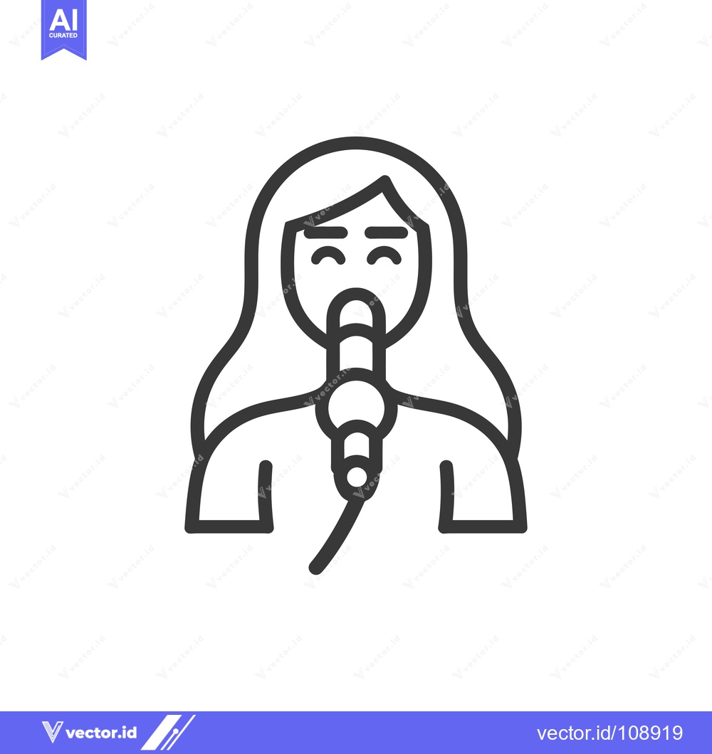 Premium Vector dari Woman Singing into a Microphone with Long Hair