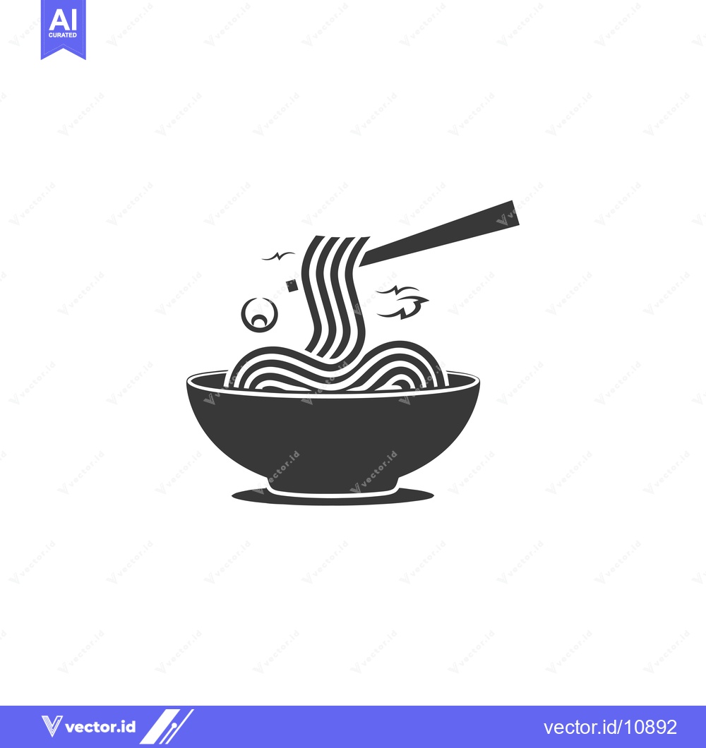 Premium Vector of A bowl of noodles being lifted by chopsticks